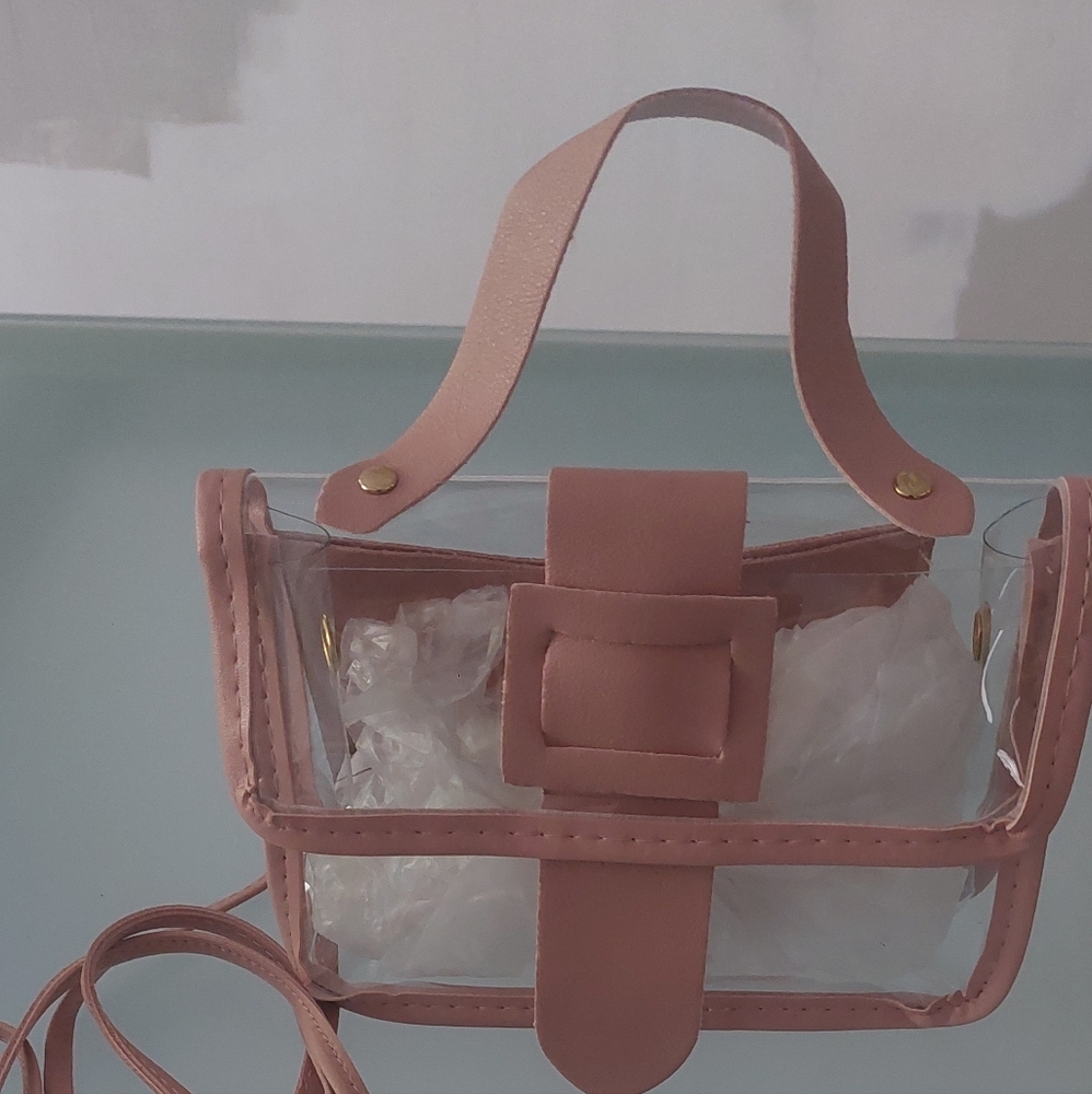 Beautiful  clear purse hand bag or a shoulder purse.